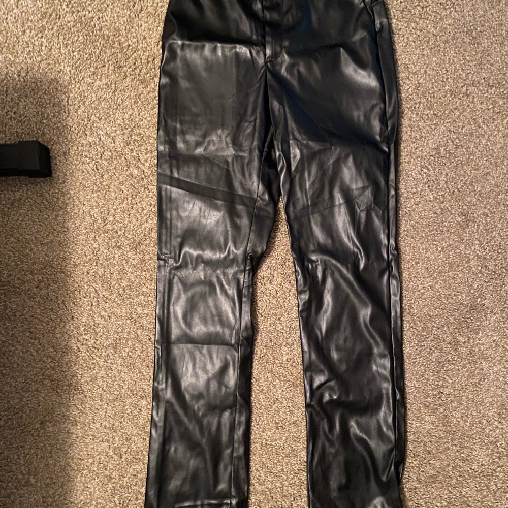 Black Faux Leather Pants